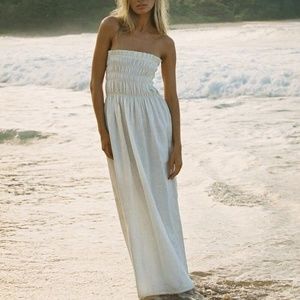 SIR. The Label Strapless Linen Maxi Dress